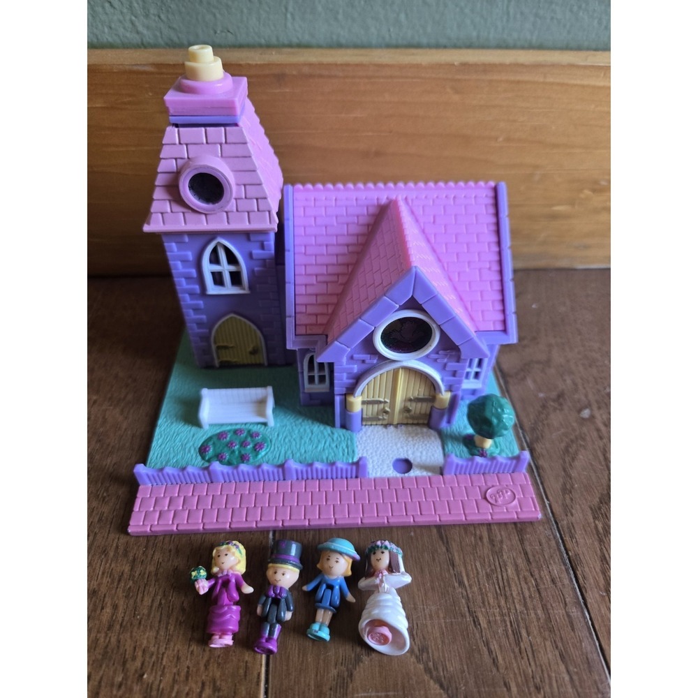 Vintage Polly Pocket Bluebird 1993 Wedding Chapel Church Working Lights Complete - Picture 3 of 5